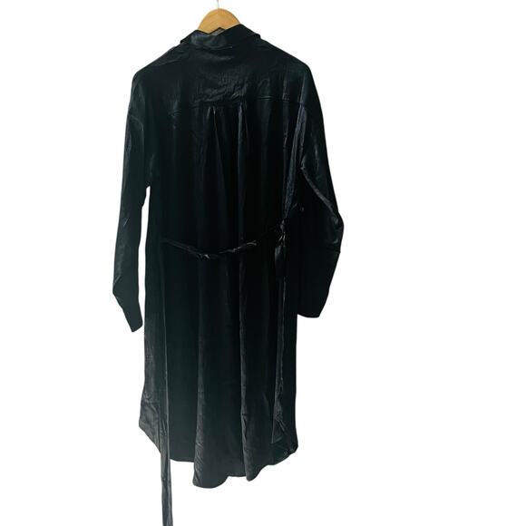 Andree By Unit Metallic Long Sleeve Shirt Dress Size S Small NWT Black - Picture 2 of 8